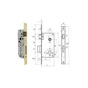 SERRATURA DA INFILARE CON SCROCCO E MANDATA 45 mm pz. 2